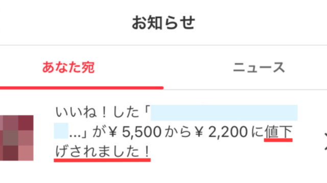 値下げの通知
イメージ